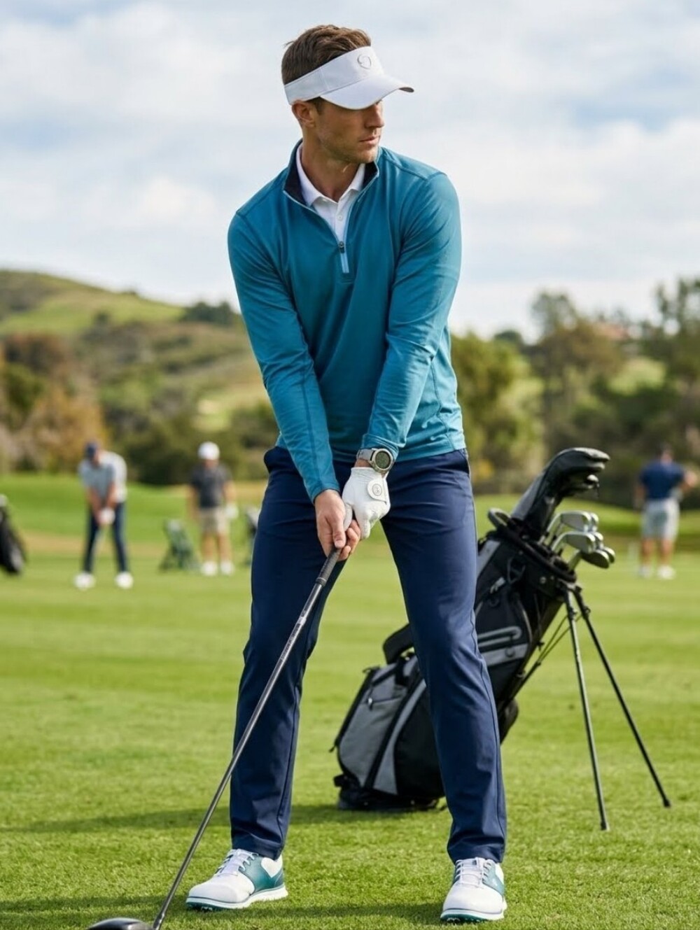 Greyson Sequoia 1/4 Zip Pullover Teal Green Men's Medium Golf Outdoor
